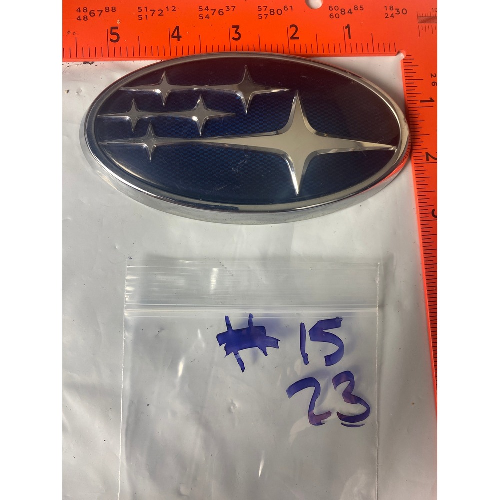 Subaru Blue Silver Stars Oval Trunk Emblem Badge Logo Carbon Fiber Style